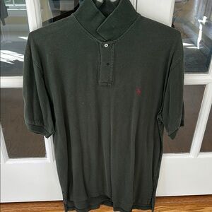 Forest Green Polo Shirt with Textured Fabric and Classic Collar🌿